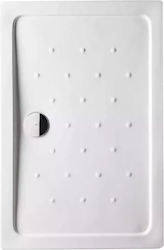 Tema Simple Slim Ορθογώνια Πορσελάνινη Ντουζιέρα 80x120cm Λευκή
