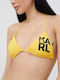 Karl Lagerfeld Triangle Bikini Top Yellow