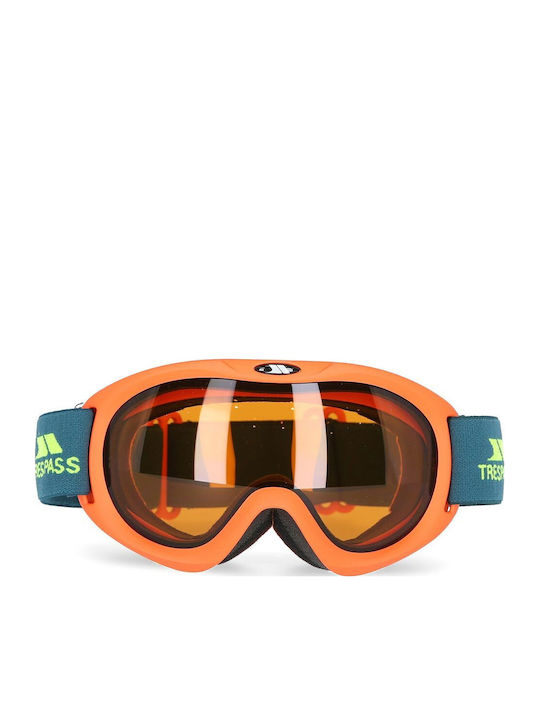 Trespass Μάσκα Σκι & Snowboard Παιδική Πράσινη με Φακό σε Πορτοκαλί Χρώμα