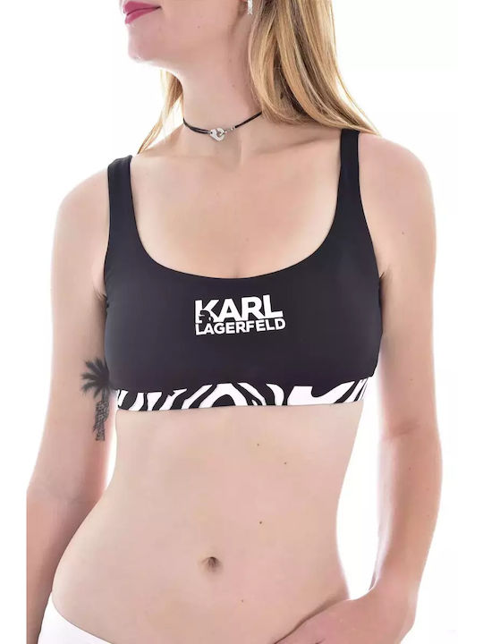 Karl Lagerfeld Sports Bra Bikini Top Black