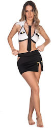 Comfort Flight attendant outfit with Top & Skirt Black/White