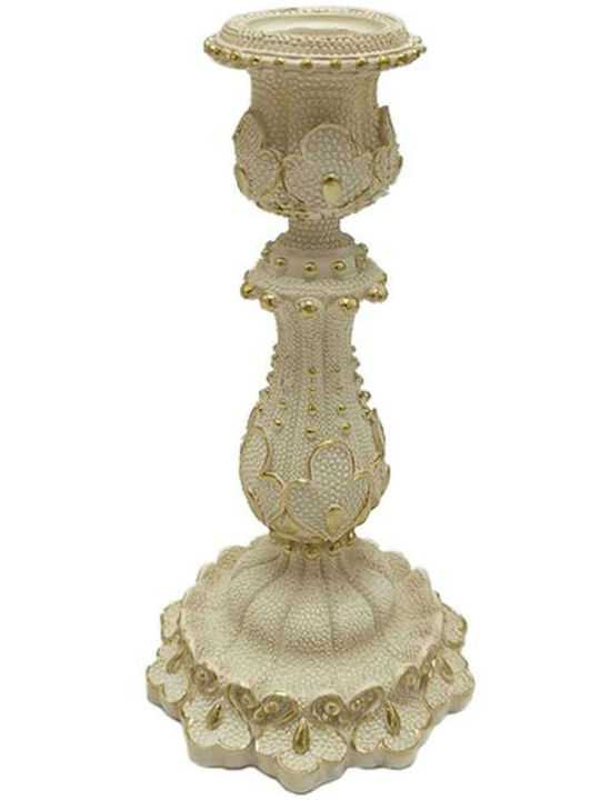 Fylliana Leaf Candle Holder Polyresin Gold 10x10x20cm 1pcs