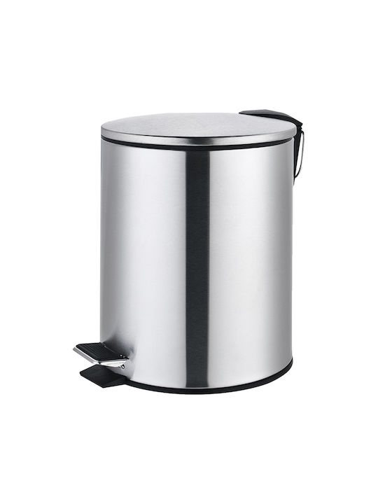 Eurocasa 2144 Inox Καλαθάκι Μπάνιου Soft Close 5lt Ασημί