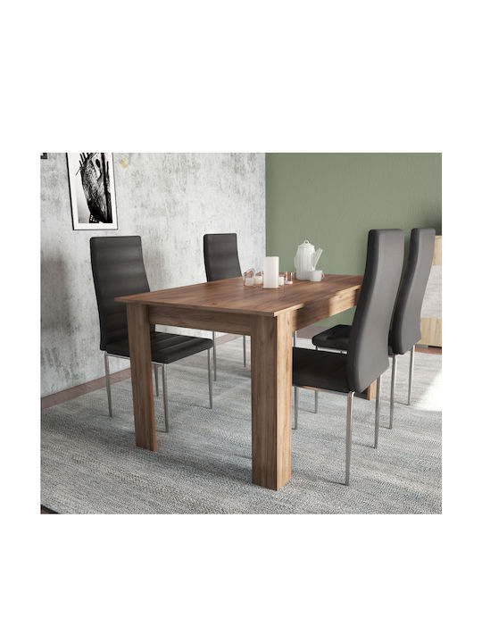 Line Table Dining Room Wooden Walnut 140x80x75cm