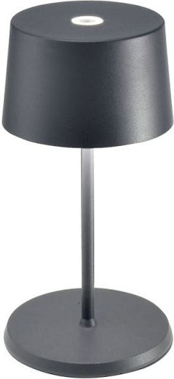 Zafferano Olivia Mini Пластмасова Настолна лампа LED с Сив Абажур и Основа Zafferano Olivia Mini Пластмасова Настолна лампа LED с Сив Абажур и Основа