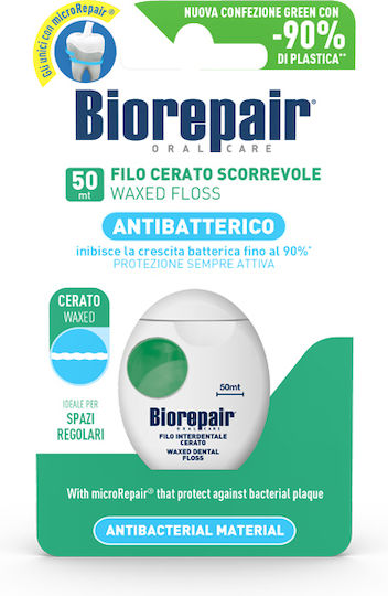 BioRepair Antibacterial Κερωμένο Οδοντικό Νήμα 50m