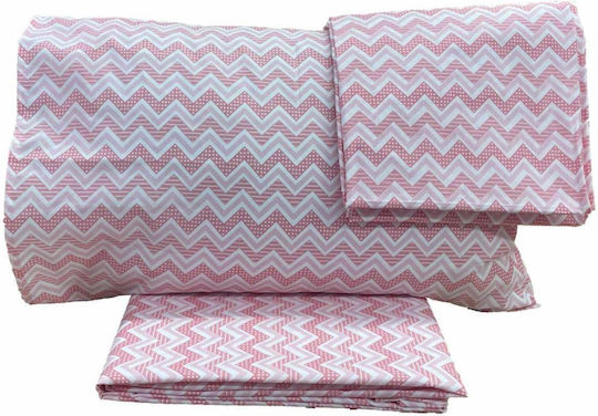 Linea Home Set Cearceafuri Pentru Copii Single Zic Zac Roz 160x240cm Linea Home Set Cearceafuri Pentru Copii Single Zic Zac Roz 160x240cm