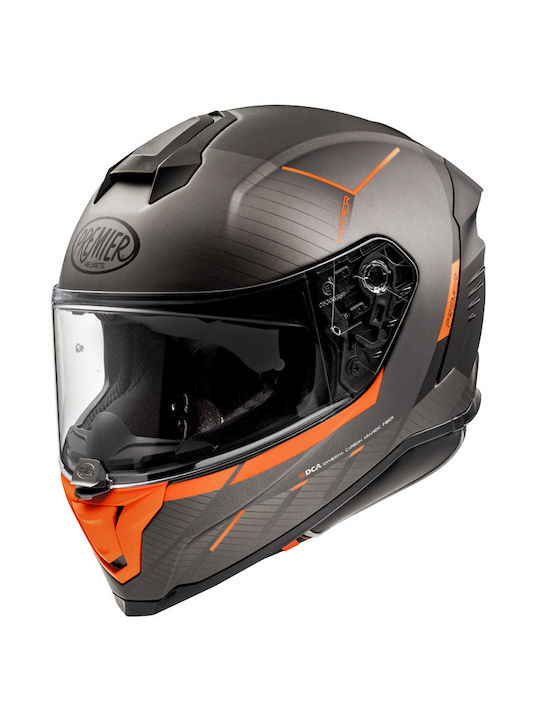 Premier Hyper RS 93 BM Dark Gray/Orange Cască Moto Față întreagă 1430gr