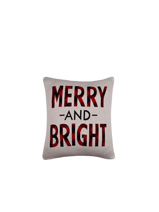 Liolios Home Christmas Decorative Pillow Square White 50x50cm