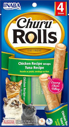 Inaba Churu Rolls Leckereien in Stickform mit Ton für Erwachsene Katzen 4Stück 10gr IN731