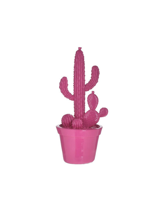 Inart Dekorativer Kaktus aus Polyresin Fuchsia 14x13x31cm 1Stück