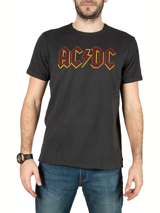 Amplified Logo T-shirt AC/DC Γκρι Βαμβακερό Ανθρακί
