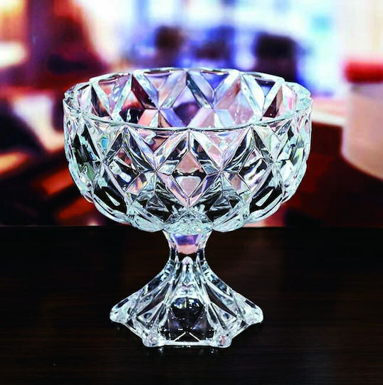 Homestyle Vogue Ice Cream Serving Bowl Round Glass Transparent with Diameter 13.5cm