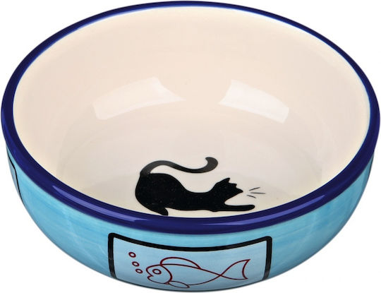 Trixie Keramik Schalen Futter & Wasser für Hund & Katze 350ml 13cm in Blau Farbe