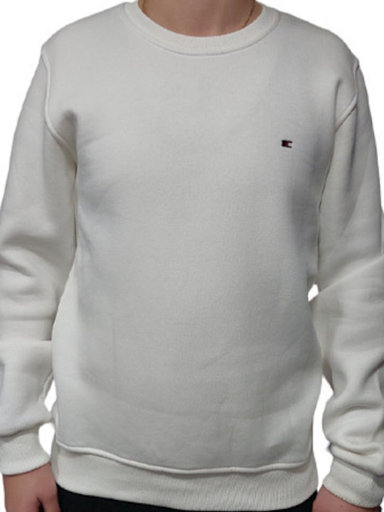 Men's Sweatshirt Three-Strand Cotton Off-white