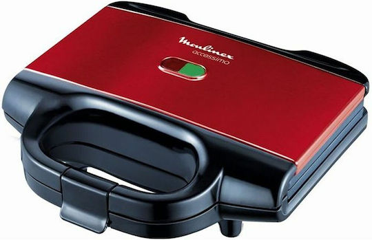 Moulinex Sandwich Maker pentru 2 Sandvișuri 650W Roșie