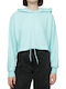 Cropped Women's Sweatshirt Hooded Light Blue