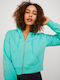 Cropped Women's Sweatshirt Jacket Hooded Aruba Blue