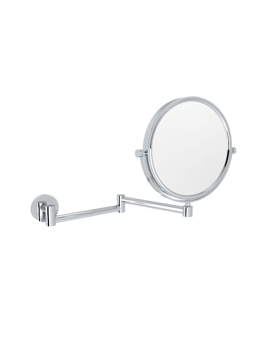 Verdi Vergrößerung Runder Badezimmerspiegel LED aus Metall 20x20cm Silber