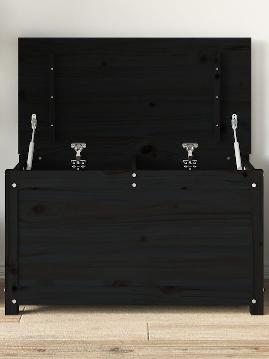 vidaXL Wooden Decorative Trunk Black 80x40x45.5cm