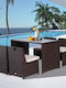 Set Sala De Mese Pentru Exterior 5 Piese Outsunny Cu Perne