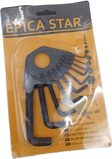 Epica Star Σετ 10 Κλειδιά Allen σε Σχήμα L