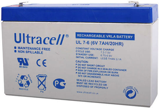 Ultracell UL 7-6 Baterie UPS cu Capacitate 7Ah și Tensiune 6V 1buc