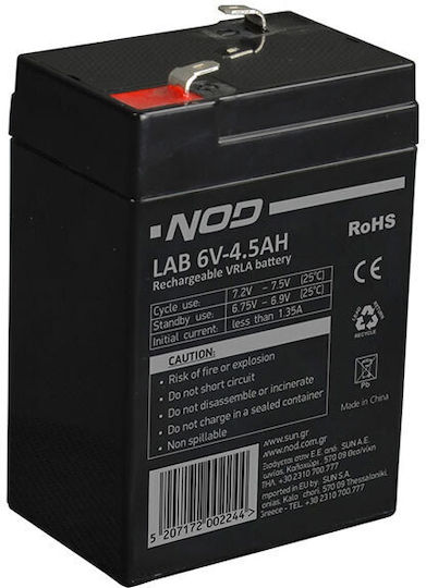 NOD Μπαταρία UPS με Χωρητικότητα 4.5Ah και Τάση 6V 141-0143