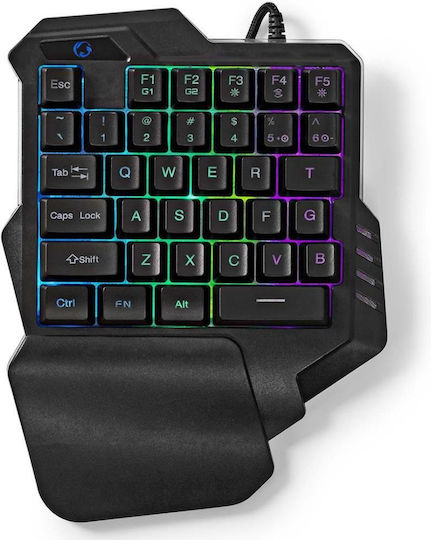 Nedis GKBDS110BK Gaming Tastenfeld mit RGB-Beleuchtung (Englisch US)