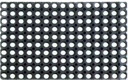 Fußmatte Rutschfest aus Gummi O-ring Schwarz 40x60cm Dicke 22mm