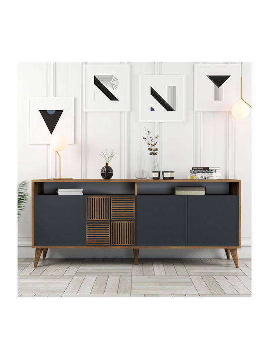 Sideboard Milan Wooden Walnut / Anthracite 180x...