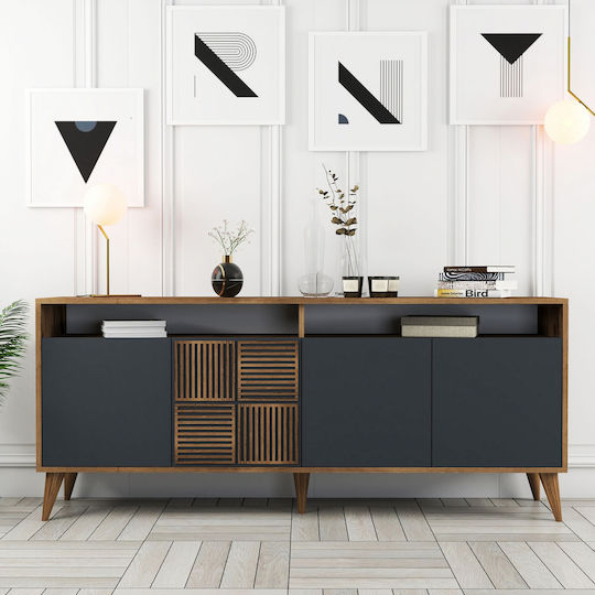 Мебели за съхранение Milan дървен Walnut / Anthracite 180x35x78.6см