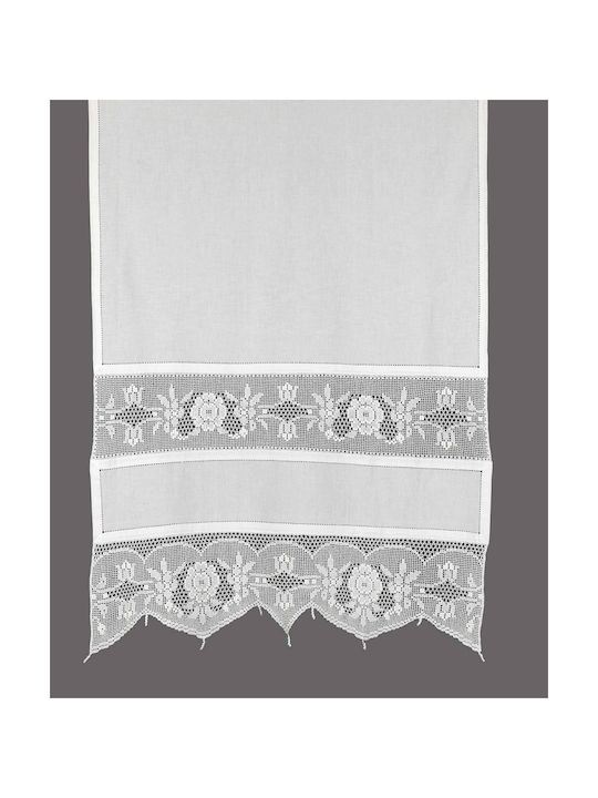 Silk Fashion Curtain Window with Tunnel 097 White 90x130cm