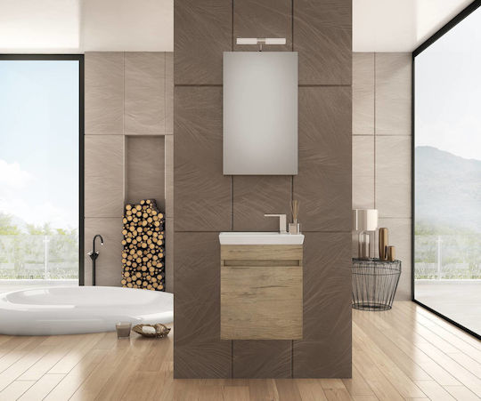 Drop Luxus 45 Шкаф със Мивка & Огледало Д43xШ25xВ50см PL Wood