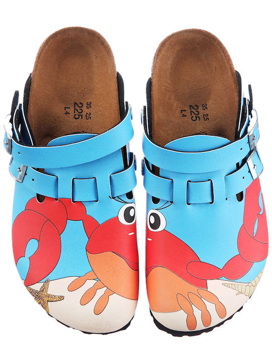 Birkenstock Ανατομικές Παιδικές Παντόφλες Μπλε Clog Kay Crab