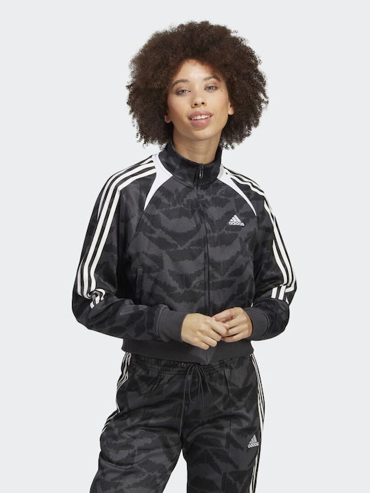 Adidas Tiro Suit Up Γυναικείο Αθλητικό Μπουφάν Carbon / Black / White / White