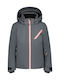 Waterproof Kids' Sports Jacket Short Windproof with Lining & Hood Gray Lyons