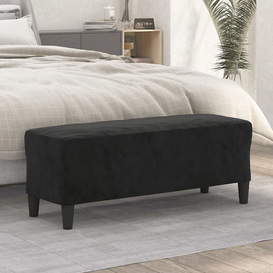 Samt Tabouret Schwarz 100x35x41cm