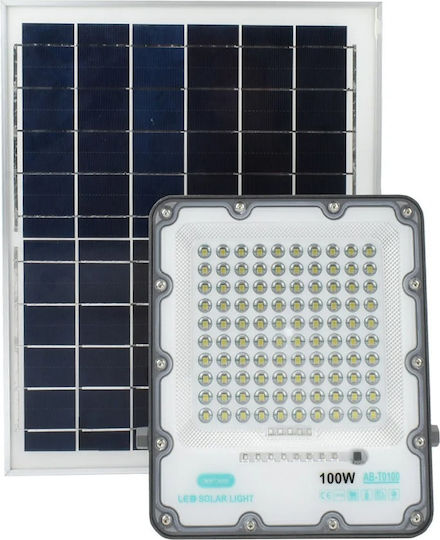 Aerbes Στεγανός Ηλιακός Προβολέας LED 100W Ψυχρό Λευκό 6000K με Τηλεχειριστήριο IP66