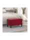 Burgundy Velvet Bench Stool Upholstered 70x35x41cm