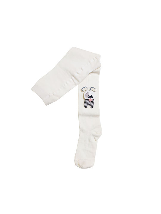 Children's tights with animal "doggie" ecru