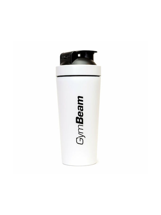 GymBeam Stainless Steel Protein Shaker 750ml White