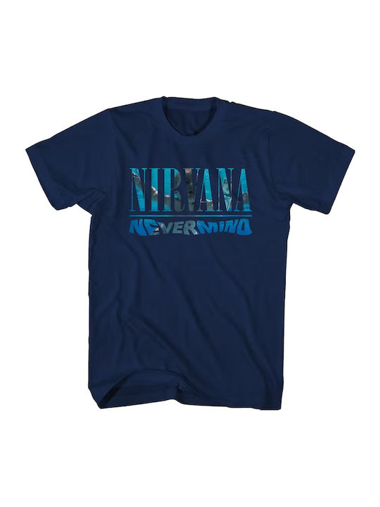 Pegasus Nirvana Phot Letters T-shirt Navy Μπλε