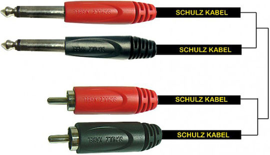 Schulz Kabel Cable 2x 6.3mm male - 2x RCA male 3m (RCA16)