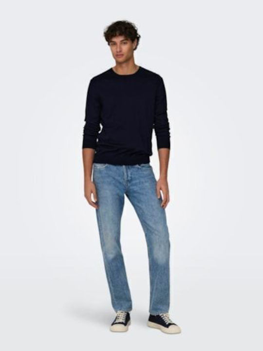 Only & Sons Langarm-Pullover Marineblau