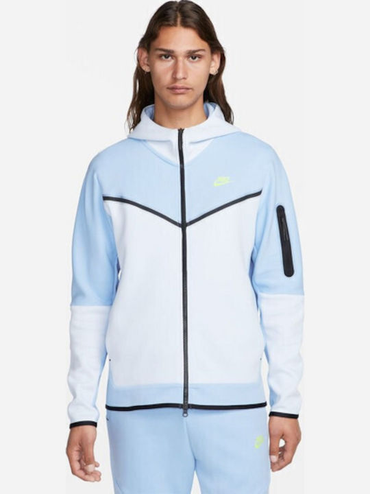 Sportswear Tech Fleece Ζακέτα με Κουκούλα Γαλάζια