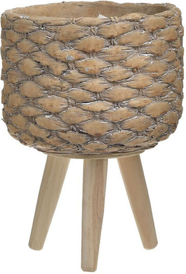 Inart Саксия Бетон Бежов Със стойка 19x19x27εκ.