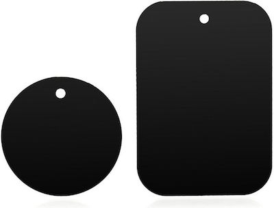 Techsuit Mobile Phone Holder Car Set of Matte Magnetic Replacement Stickers for Car Mobile Magnetic Holder 2pcs with Magnet Black