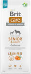 Brit Care Skin & Coat Senior & Light 12kg Ξηρά Τροφή χωρίς Σιτηρά για Ηλικιωμένους Σκύλους με Πατάτες και Σολομό