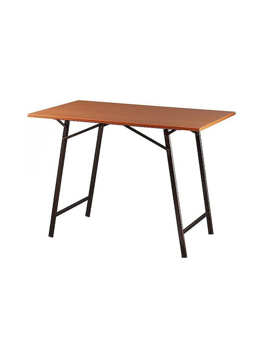 Τραπέζι Εξωτερικού Χώρου Πτυσσόμενο Ξύλινο με Μεταλλικό Σκελετό Μαύρο / Καφέ 110x70x74.5εκ.
